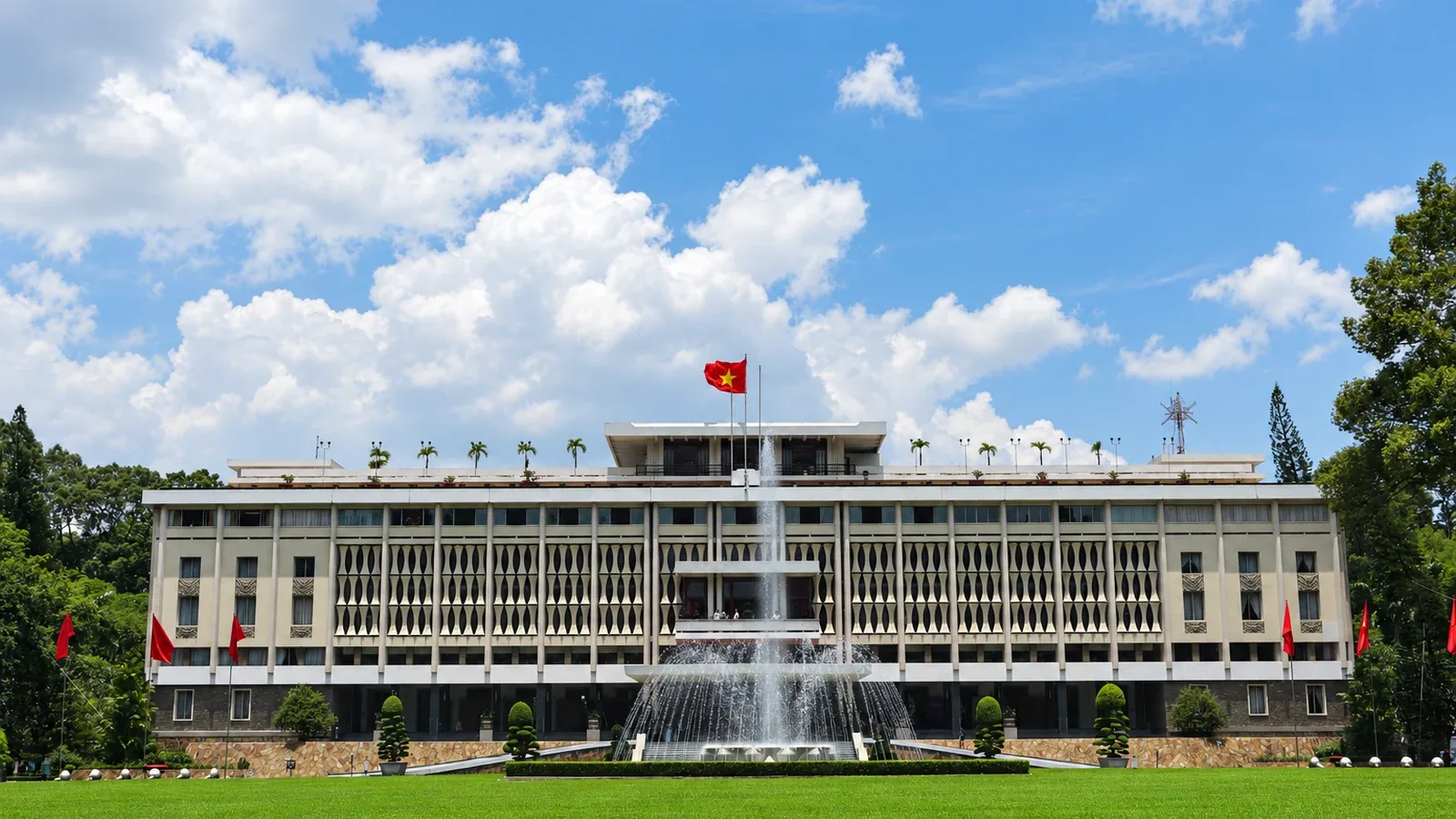 The Independence Palace, a landmark of Vietnamese modernist architecture in central Saigon.