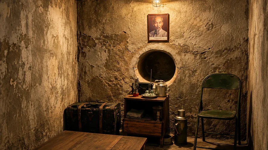 Illustrative view of a wartime hidden interior